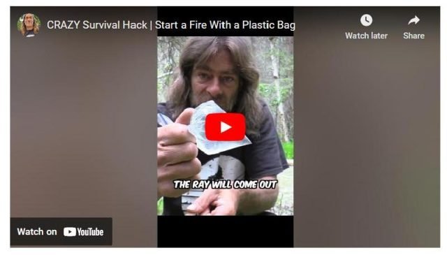 CRAZYSurvivalHack7CStartaFireWithaPlasticBag